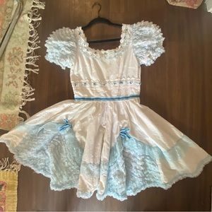 Beautiful Antique Puff Sleeve Dress adorned with Roses